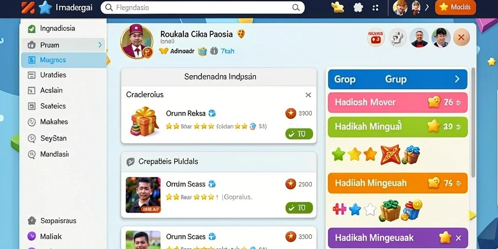Tangkapan layar menunjukkan grafis menawan dari SURGA19.